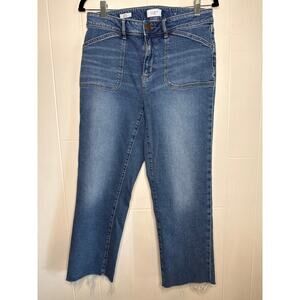 Loft curvy straight jeans cropped square pockets size 6